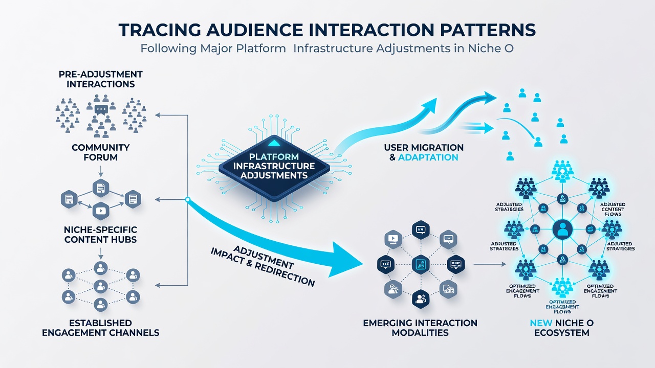 Visualization of user flow diagrams showing interaction changes post platform updates in specialized online forums